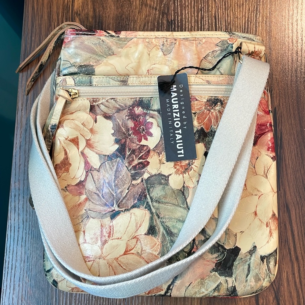 Maurizio Taiuti Floral Leather Purse NWT